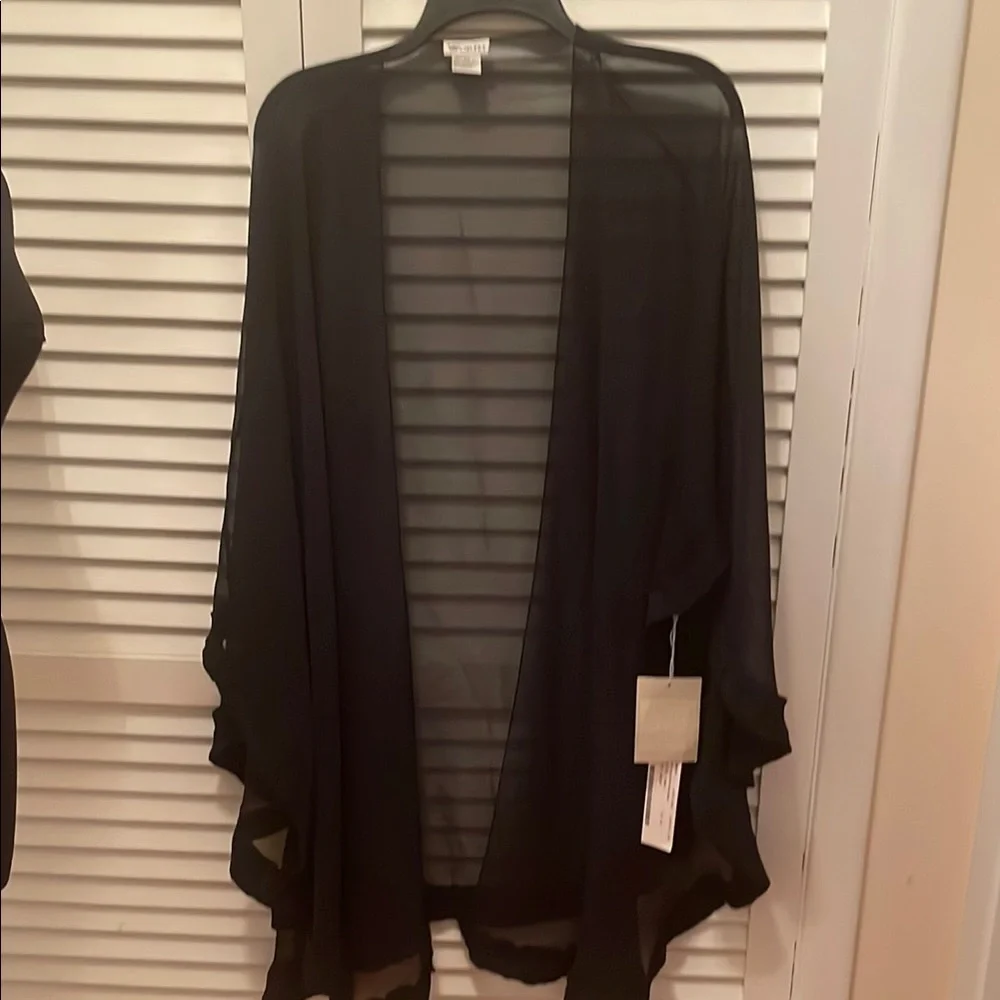 NWT Worth dark blue silk Sheer wrap scarf/raffle